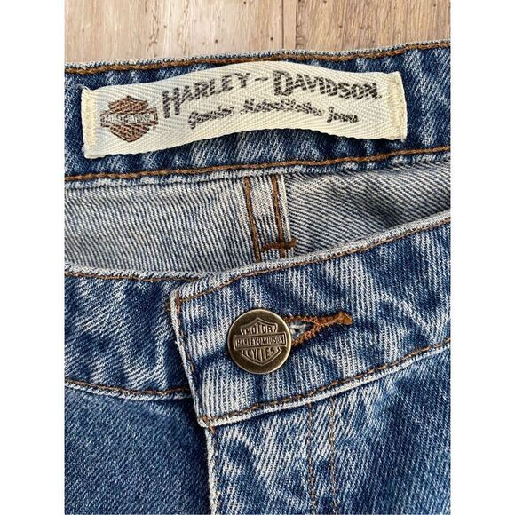 Harley Davidson Jeans Blue Med. Wash Bootcut Cotton Denim Women’s Sz 16P Petite - Picture 2 of 7